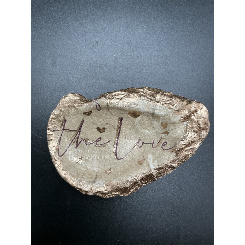 Handmade Holiday Decorated Oyster Shell Trinket / Jewelry "The Love" Dish-NEW